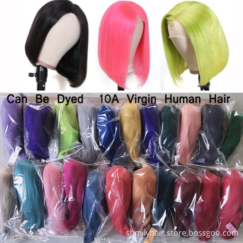 Shmily Mink Human Hair Virgin Cambodian Bob Wig Short Size 6 Inch 8 Inch Wholesale Deep Wave Front Lace Wigs 100% Human Hair